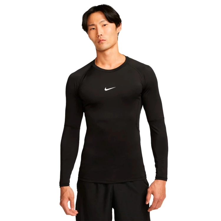 camiseta-nike-pro-dri-fit-tight-black-white-0