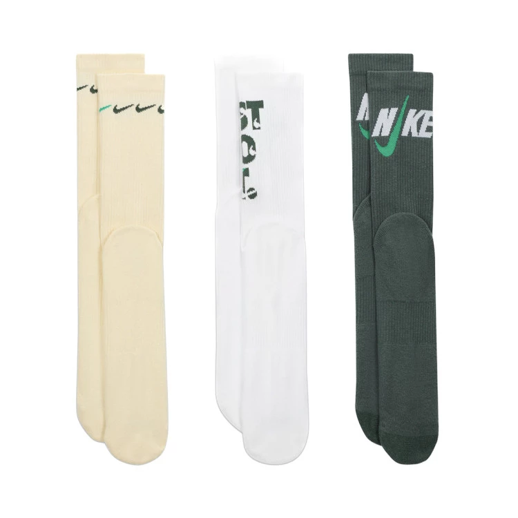 calcetines-nike-everyday-plus-cush-crew-3-par-144-coconut-milkwhite-whitevintage-green-vint-2