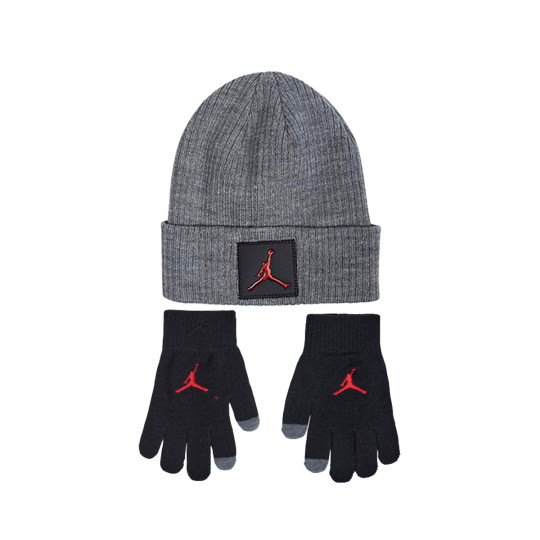 Bonnet Jordan Metal Jumpman Patch Beanie Set Carbon Heather Basketball Emotion