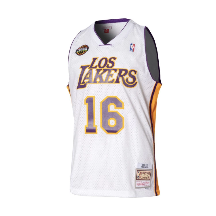 Jersey Mitchell Ness NBA Swingman Jersey Lakers Pau Gasol 2008 White Basketball Emotion