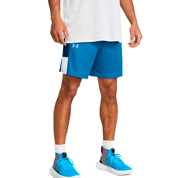 pantalon-corto-under-armour-baseline-viral-blue-photon-blue-white-2