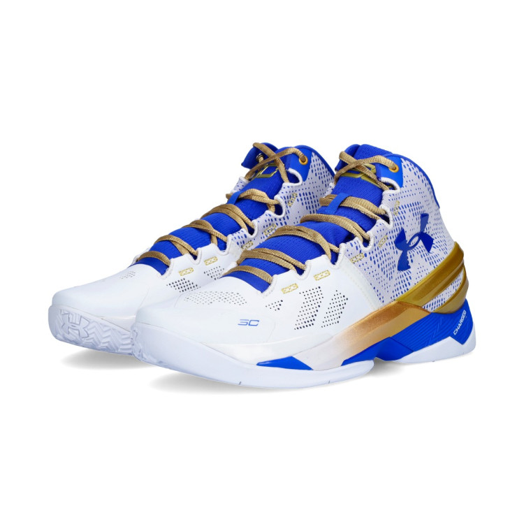 Basketball Shoes Under Armour Curry 2 NM White Metallic Gold Blue Basketball Emotion