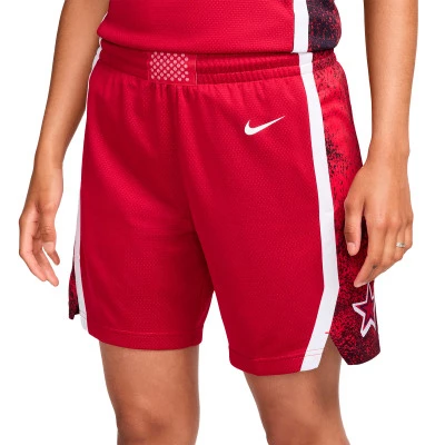 Short Nike Femme Equipe nationale des Etats Unis Limited Road 2024 Sport Red White Basketball Emotion