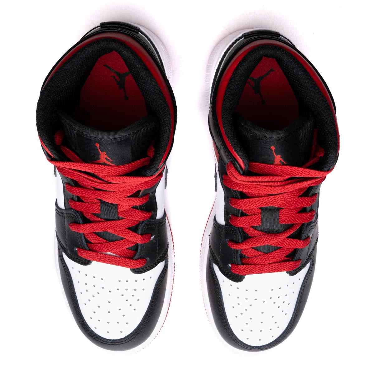 nike air jordan 1 mid trainers in black and red