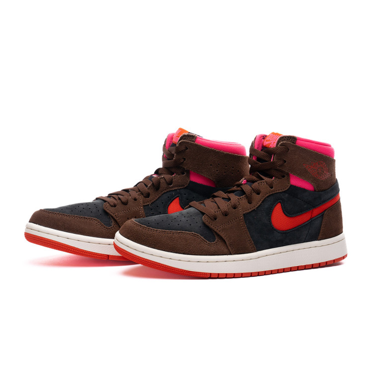 Sneaker Jordan Air Jordan 1 Zoom Kompfort 2 fur Frauen Cacao Wow Picante Rot Schwarz Hyper Pink Basketball Emotion