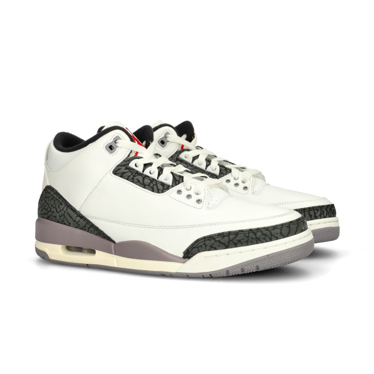 Scarpe Jordan Air Jordan 3 Retro Cement Grey Summit White Fire Red Cement Grey Black Basketball Emotion