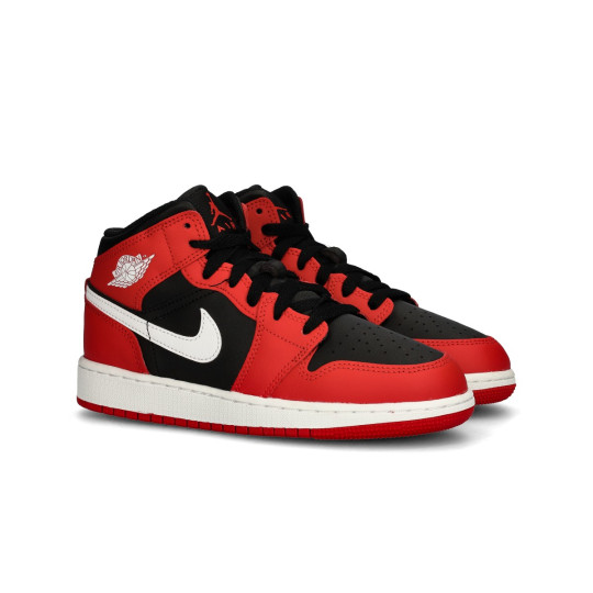 Trainers Jordan Kids Air Jordan 1 Mid Black White Gym Red Basketball Emotion