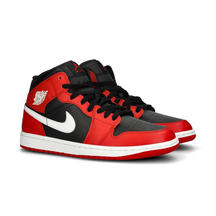 Trainers Jordan Air Jordan 1 Mid Black White Gym Red Basketball Emotion