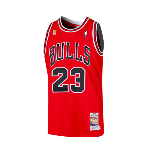 Jersey Mitchell Ness NBA Authentic Road Finals Jersey Chicago Bulls Michael Jordan 1995 96 Scarlet Basketball Emotion