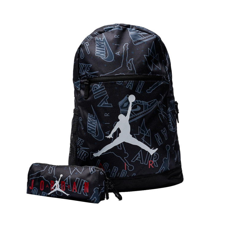 Backpack Jordan Air School Con Estuche Black Gym Red Basketball Emotion